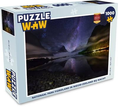 Puzzel Nationaal park Fiordland in Nieuw-Zeeland bij nacht - Legpuzzel - Puzzel 1000 stukjes volwassenen
