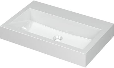 INK Momento Wastafel Polystone Zonder Kraangat - 700x450x90 mm - Glans Wit