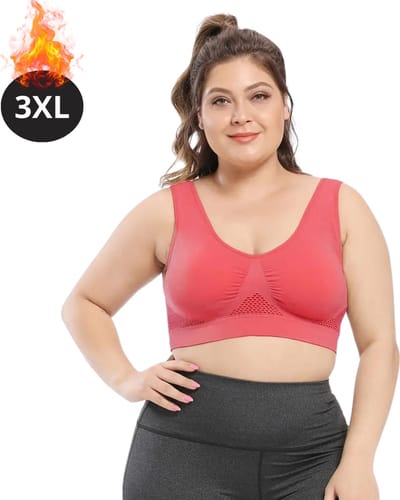 Bovista BH Zonder Beugel - Zonder Bandjes - Push-up Bh's - Comfort Beha - Comfortabel - Sterk - Plus Size - Rood - Maat 3XL