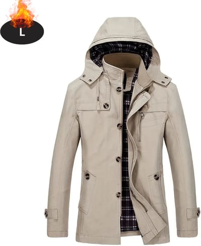 Livano Mantel Heren - Tussenmantel - Jas - Mantelpakje - Trenchcoat - Overjas - Overcoat - Winter - Beige - L