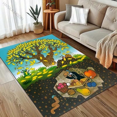 Kleine Mol Print Cartoon Tapijt voor Woonkamer Slaapkamer Bank Deurmat Decor Banktafel Vloerkleed Antislip Vloermat voor Cadeaus 100*120cm