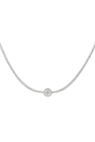 Ketting - roos - roestvrijstaal - Zilver- yehwang