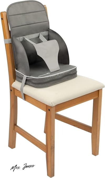 Mrs. Jones Travel Booster Zitverhoger Inklapbaar 18 maanden tot 3 jaar tot 15 kg Warm Grey .
