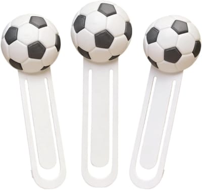 VHV - Boekenlegger - 3 stuks voetbal boekenleggers - 3D bladwijzer van hars - voor lezers, studenten en sportfans - Wereldkampioenschapsthema