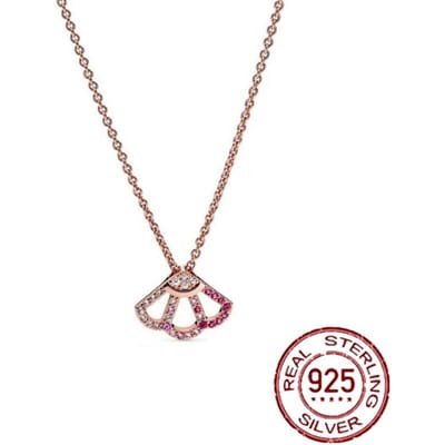 Echt Koper Nieuwste Roze Spiraal Wishbone Hart Collier Kettingstuk Voor Vrouwen Authentiek Band Ketting Sieraden Creatie Cadeau Keuze gray