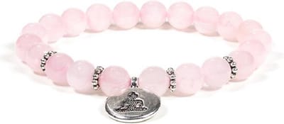 Mala Armband Rozenkwarts Elastisch met Boeddha