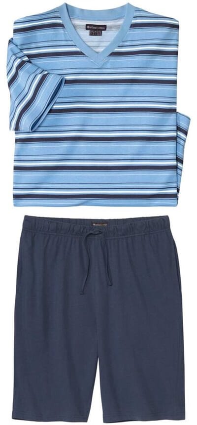 ATLAS FOR MEN - Gestreepte zomerpyjama van katoen - Heren - Verkrijgbaar in grote maten - M