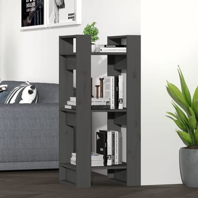 vidaXL - Boekenkast/kamerscherm - 41x35x91 - cm - massief - grenenhout - grijs