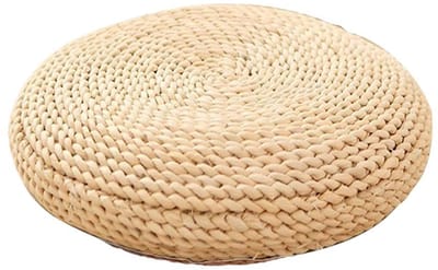 Dailygoods- Tatami-mat Zacht en Comfortabel - Yoga/Meditatie Kussen - Ronde Vloermat - 40 x 40 cm - Gemakkelijk Onderhouden - Verkrijgbaar in 2 Stoffen - Meditatiekussen