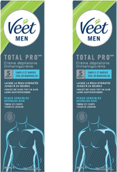 Veet Men - Ontharingscreme - Gevoelige Huid - 200ml x2 - Voordeelverpakking