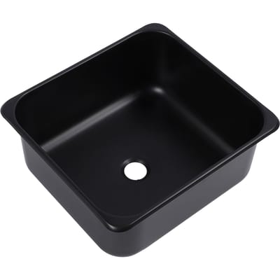 Évier de cuisine pour camping-car Acier inoxydable 304 13,78x12,6x5,91 pouces Évier à cuve unique à encastrer avec bonde de 40 mm pour caravane bateau black