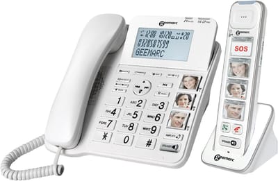 Geemarc, Vast telefoon voor Geemarc AmpliDECT Combi Photo 295 + draadloos, Wit