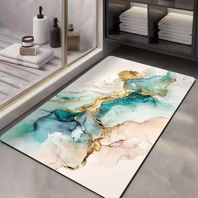 Licht Luxe Marmer Diatomeeënaarde Mat Badkamer Toilet Toilet Voor De Deur Absorberend Antislip Sneldrogende Mat 50*80cm