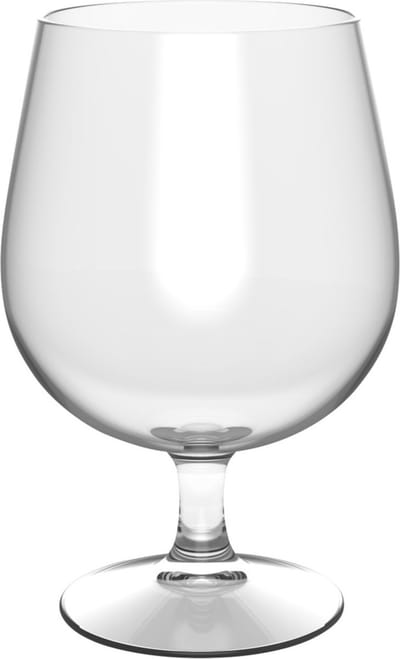 Santex Bierglas - sier bierglas op voet - transparant - 520 ml - onbreekbaar kunststof