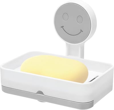 Vaatzeep Houder zonder Boren, Zuignap Zeep Dish voor Douche met Afvoer, Verwijderbaar en Sterke Hechting, Wandmontage voor Badkamer, Keuken en Wastafel, Geschikt voor 5kg Belastbaarheid
