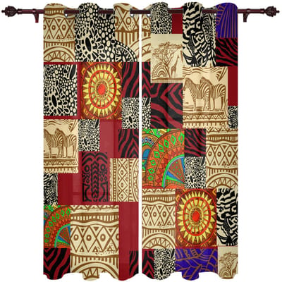 Moderne Raamgordijnen Afrikaanse Stijl Luxe Mode Gordijnen voor Woonkamer Slaapkamer Keuken Drapes 135W x 160H(cm) x1