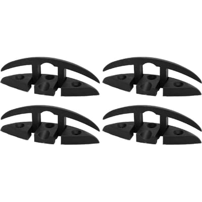 4 STuks Boot Klapkikkers 5 inch Nylon 3 Gaten Hoge Sterkte Zwart Klapbare Dokkikkers voor Marine Jacht Zonder Installatie black