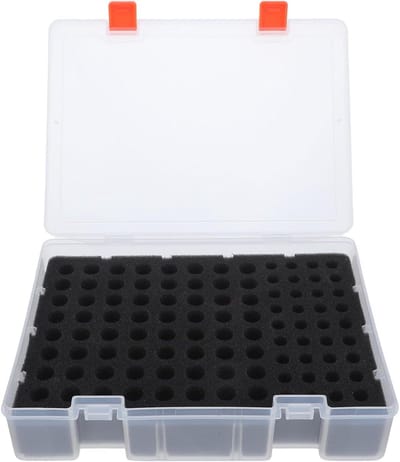 Batterij Opbergdoos - Batterij Organizer - Batterijen Organiseren - Waterdicht en Schokbestendig - 25 x 19 x 58 cm - Transparant