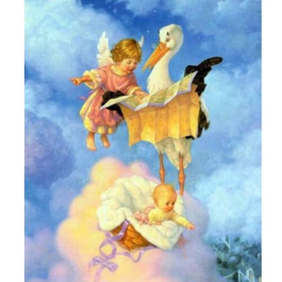 Peinture Diamant Point Complet Ange Mosaïque Enfants Ferme Décoration Maison Broderie Artisanat 20X30CM