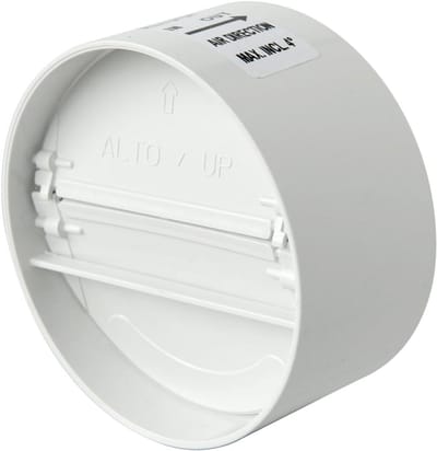 Terugslagklep ABS met Compensatie Afdichting voor Ventilatiebuis 100-110 mm Wit