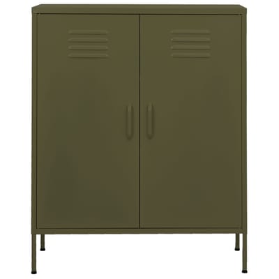 vidaXL - Opbergkast - 80x35x101,5 - cm - staal - olijfgroen
