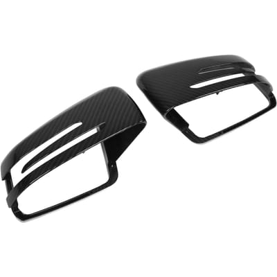 Cache de Rétroviseur Extérieur de Porte Style Fibre de Carbone A2128100164 Remplacement pour Mercedes‑Benz W176 W246 W204 W212 W221 black