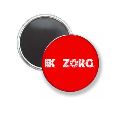 Button Met Magneet 58 MM - Ik Zorg - Rood - NIET VOOR KLEDING