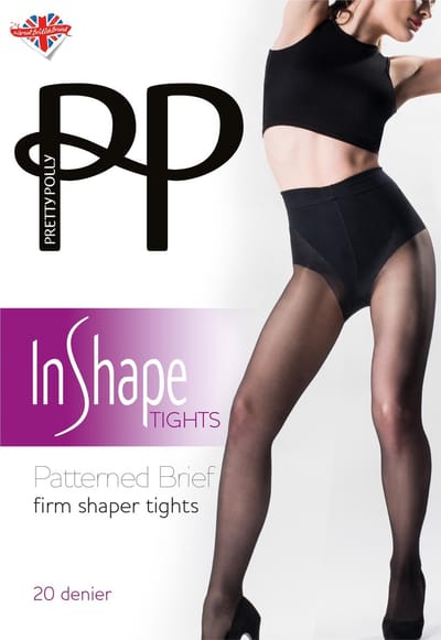 Pretty Polly Panty - In Shape - Firm Shaper - Corrigerend - Buik - Billen Glans - Fantasie broekje - M/L - Zwart