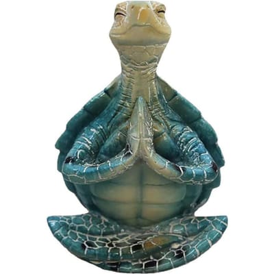 Yoga Schildpad, Meditatie Beeldje Huisdecoratie, Creatieve Strand Meditatie Schildpad voor Huis Cadeau Collectie Kantoor Lente Zomer Tuindecoratie groen