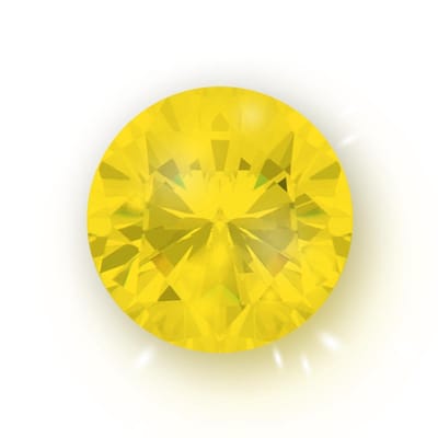 Quiges - Eligo Verwisselbaar Glas geslepen 8 mm Rond Zirkonia Geel voor Zilveren Ring - 8 mm - ER8R011