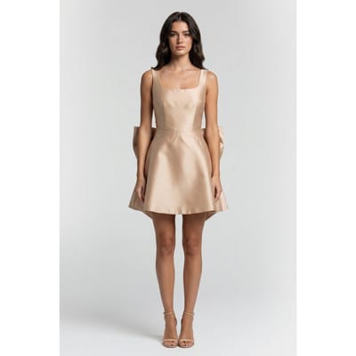 Odd Muse Bow Detail Mini Dress Gold Maat: XXS | Mini Jurken Outlet | Dames | Goud