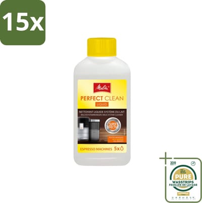 15 x Melitta - Perfect Clean – Melksysteemreiniger – Voor volautomatische espressomachines – 250 ml - Grootverpakking - Kabel - Kabels - Kabelsysteem - Kabelsysteem