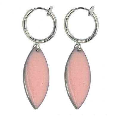 Klem Oorbellen- emaille -roze -Neroli -zilverkleur-Charme Bijoux