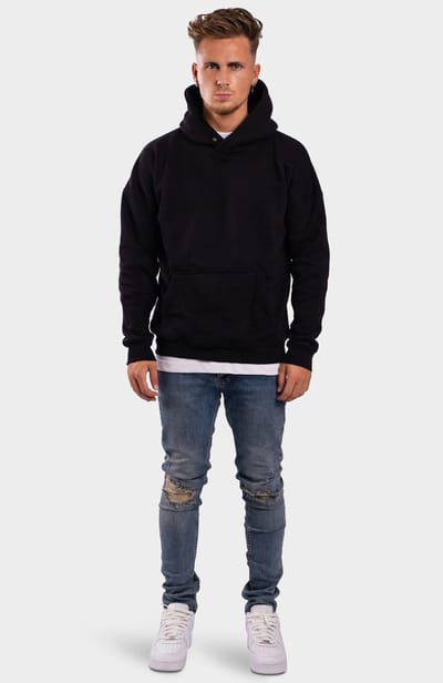 RK BLANK HOODIE BLACK OVERSIZED