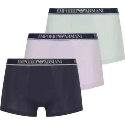 Emporio Armani Logo Elastische Taille Boxer Briefs 3-Pack Heren ondergoed 111357-4R717-13082 M white