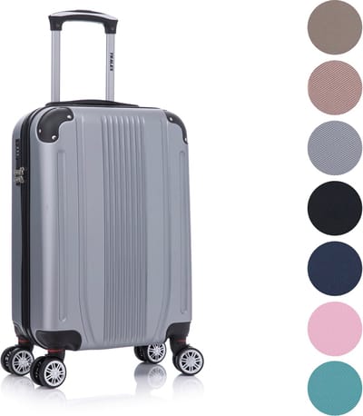 TRALEX - Levante - Handbagage - 39L - 56x37x23cm - ABS - Harde schaal - Cijferslot - Lichtgewicht - Flexibel - Duurzaam - Stille (rubberen) wielen - Dubbele Spinner-wielen - Zilver