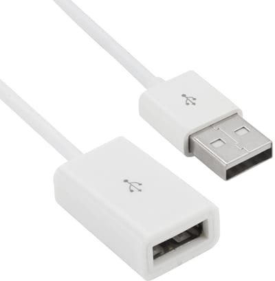 USB Male naar USB Female adapter kabel verlengkabel - 1 meter - universeel - wit