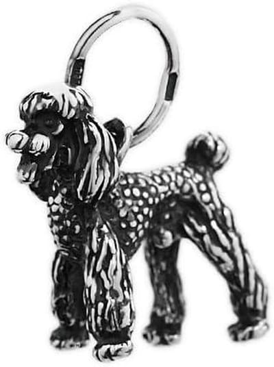 NKlaus silver 925 sterling silver chain pendant dog poodle solid 6303, Sterling Silver, No Gemstone