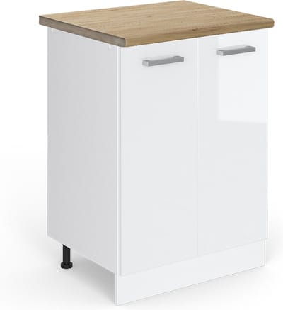 Vicco R-Line Keukenonderkast – 60 cm, WB Eik Wit Hoogglans