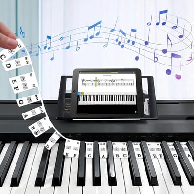 88 Toetsen Afneembaar Siliconen Pianotoetsenbord met Notitie-etiketten voor Beginners