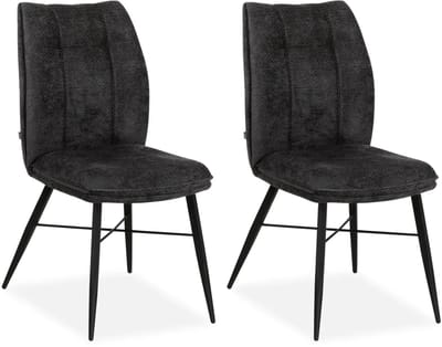MX Sofa - Eetkamerstoel Jefferson - Antraciet (set van 2 stoelen)