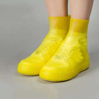 Siliconen Outdoor Overschoen Latex Rijlaarzen Cover Herbruikbare Stofkap Waterdicht Dikke Antislip Slijtvaste Voetbescherming 41-44 geel