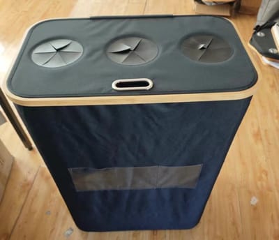 Afvalemmer 170L met 3 Vakken voor Recycling - Perfect voor Keuken en Buiten