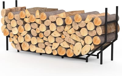 Brandhoutrek - Opslag Hout - Binnen Buiten - Robuust Metaal - 32 x 180 x 77
