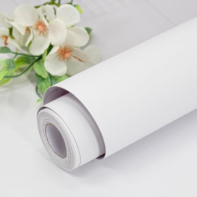 80CM Breedte Zelfklevende Folie Zwart Mat Verdikte Sticker Meubels Keuken voor Kasten Tafels Muur DIY Renovatie Behang 40x200CM white