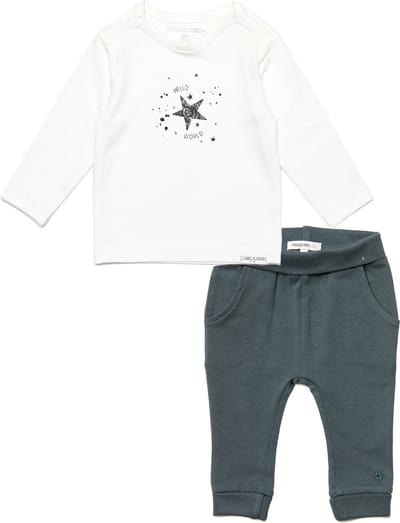 Noppies - kledingset - 2delig - Broek Humpie Slade - Shirt Lux Snow - Maat 74