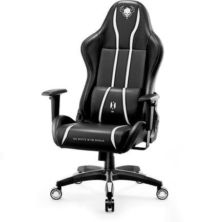 DIABLO CHAIRS - Gaming stoel X.One 2.0 - Bureaustoel verstelbaar - Normale maat - Wit en zwart