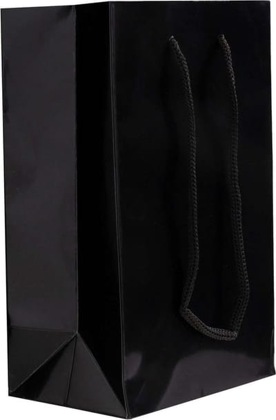 10x cadeautasjes Zwart Extra klein - 14x8x21,5cm