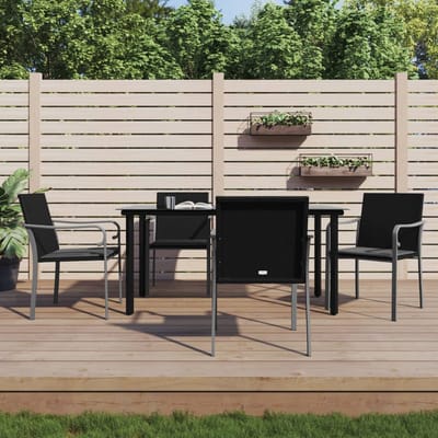 vidaXL - 5-delige - Tuinset - met - kussens - poly - rattan - en - staal
