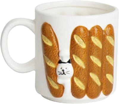 Keramische Mok - Broodmok Koffiebeker - Dranken Serveren - Uniek Broodontwerp - 200ml - Stokbrood